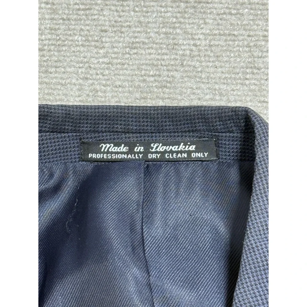 Daniel Gray Suit Mens 44R W39 Navy Wool 2 Button Pleated Cuffed‎ Travel Concepts